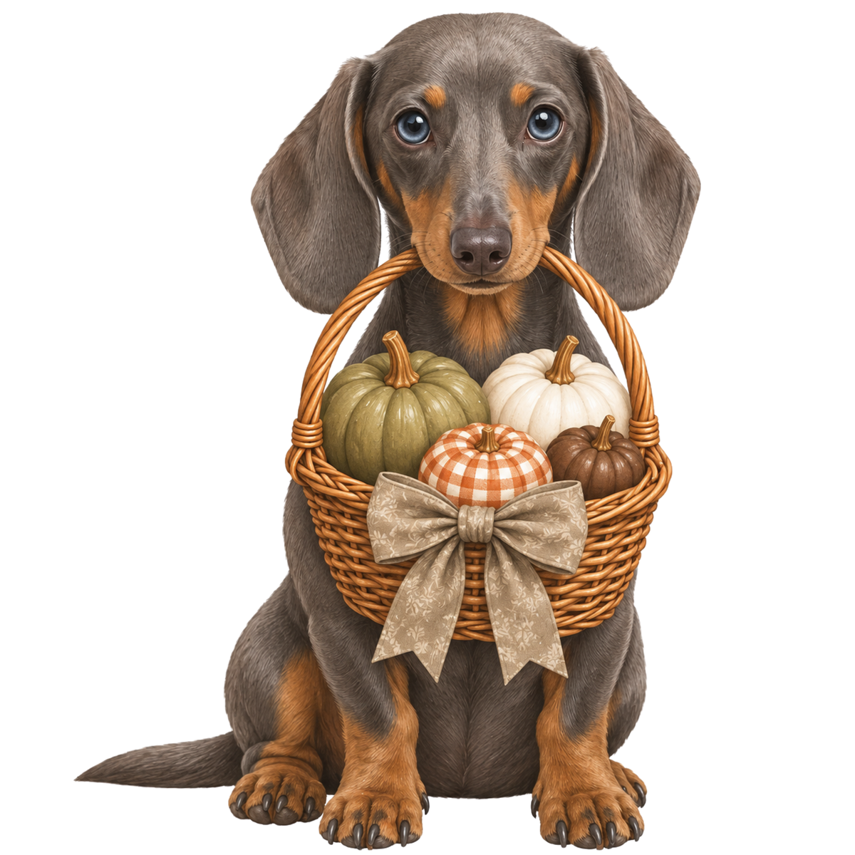 🎃 Smooth Haired Dachshund Halloween Pumpkin Basket Pocket Tote – 9 Designs | 3 Sizes 🐾