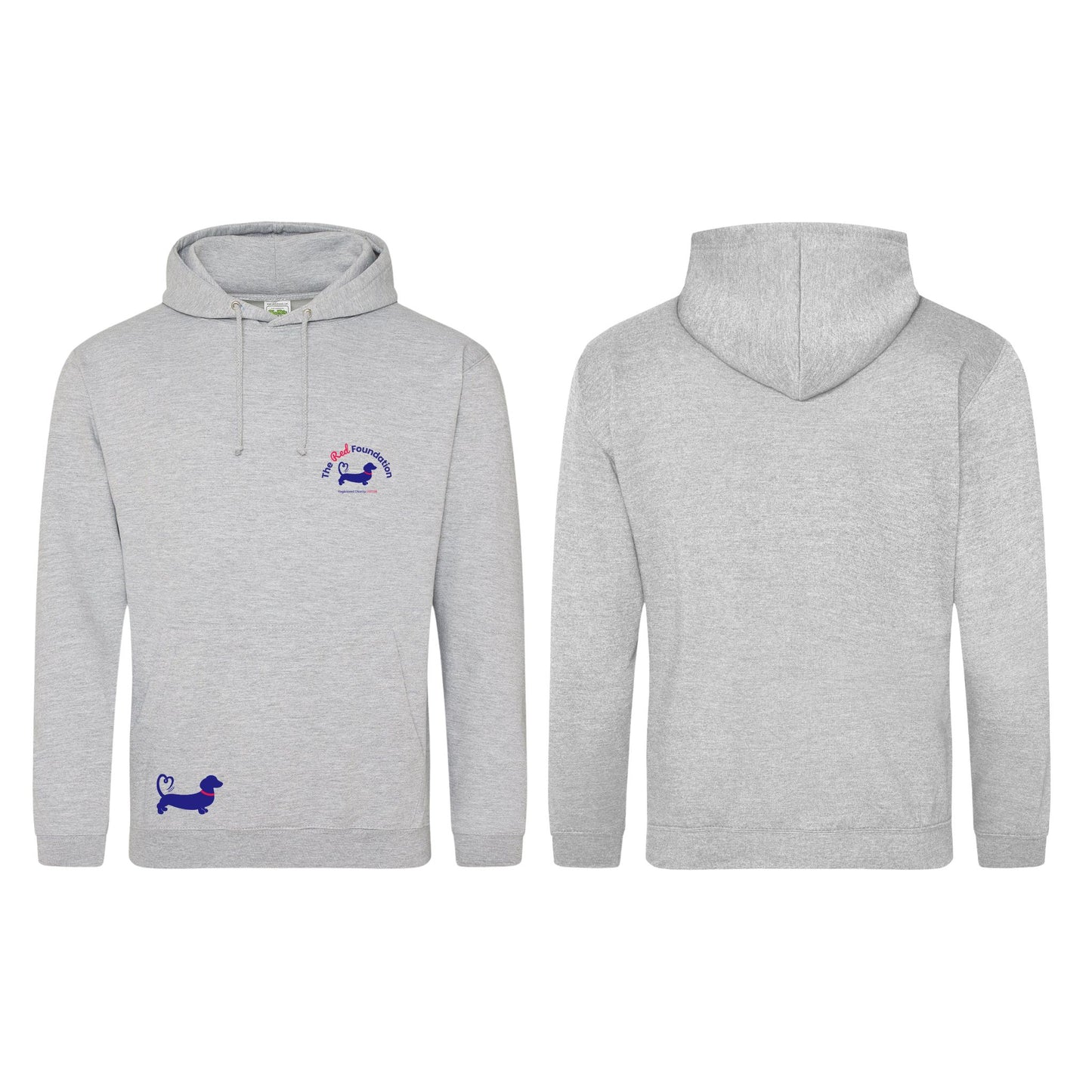 The Red Foundation Logo Hoodie Heather Grey - Choose your design