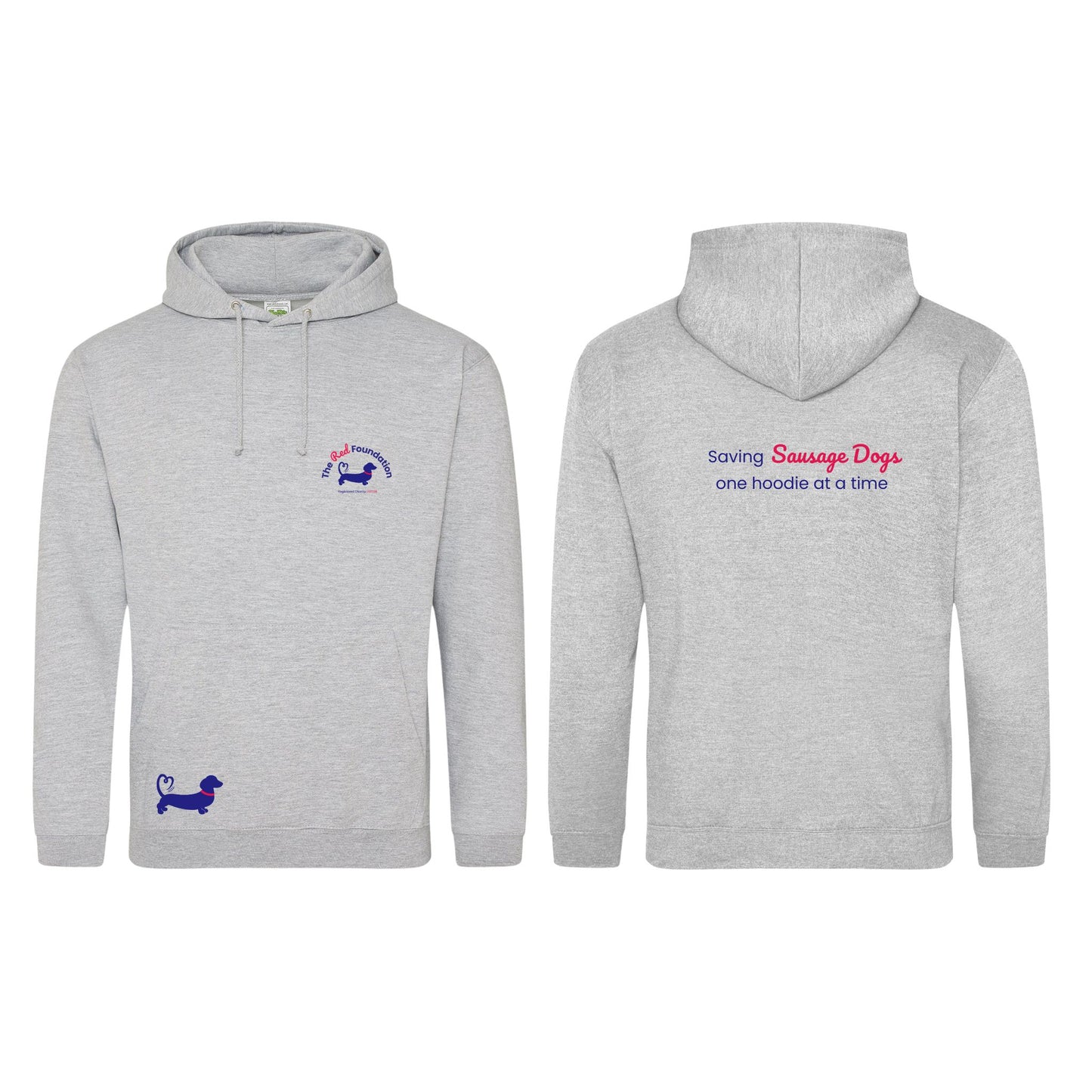The Red Foundation Logo Hoodie Heather Grey - Choose your design