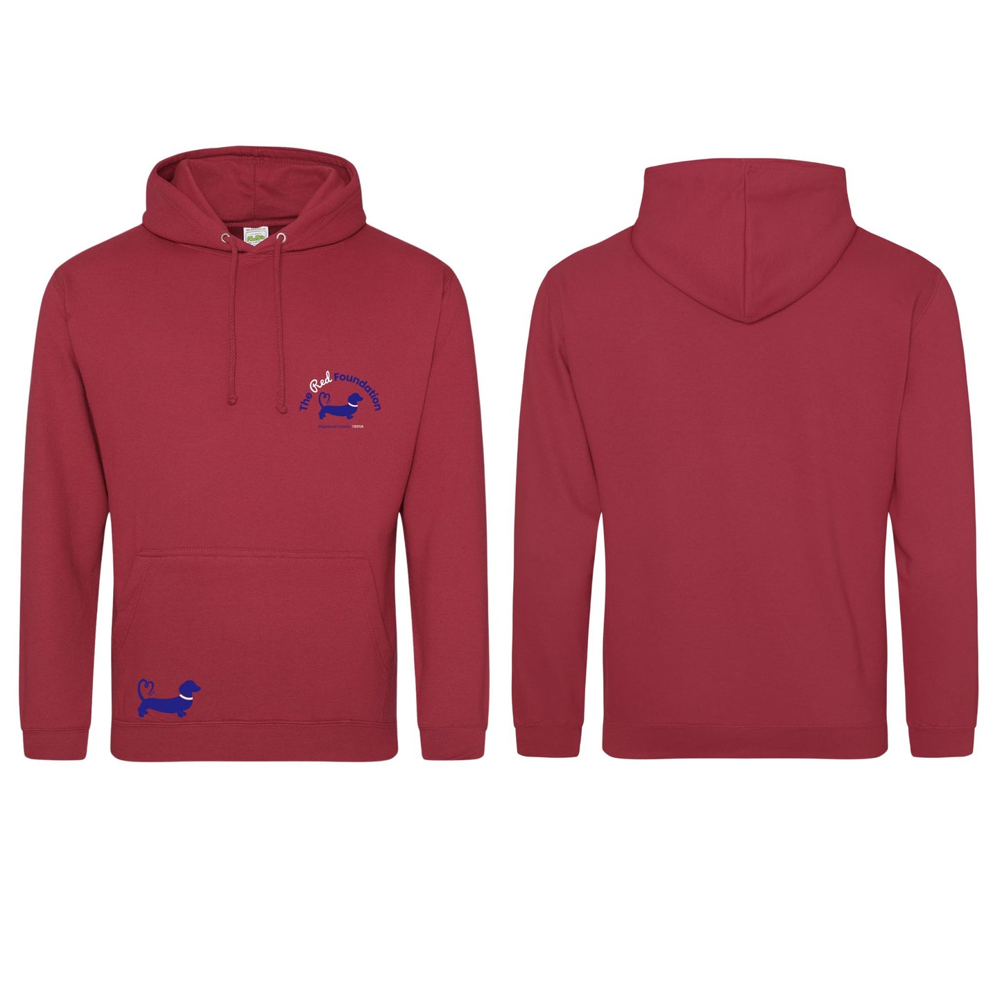The Red Foundation Logo Hoodie Brick Red - Choose your design