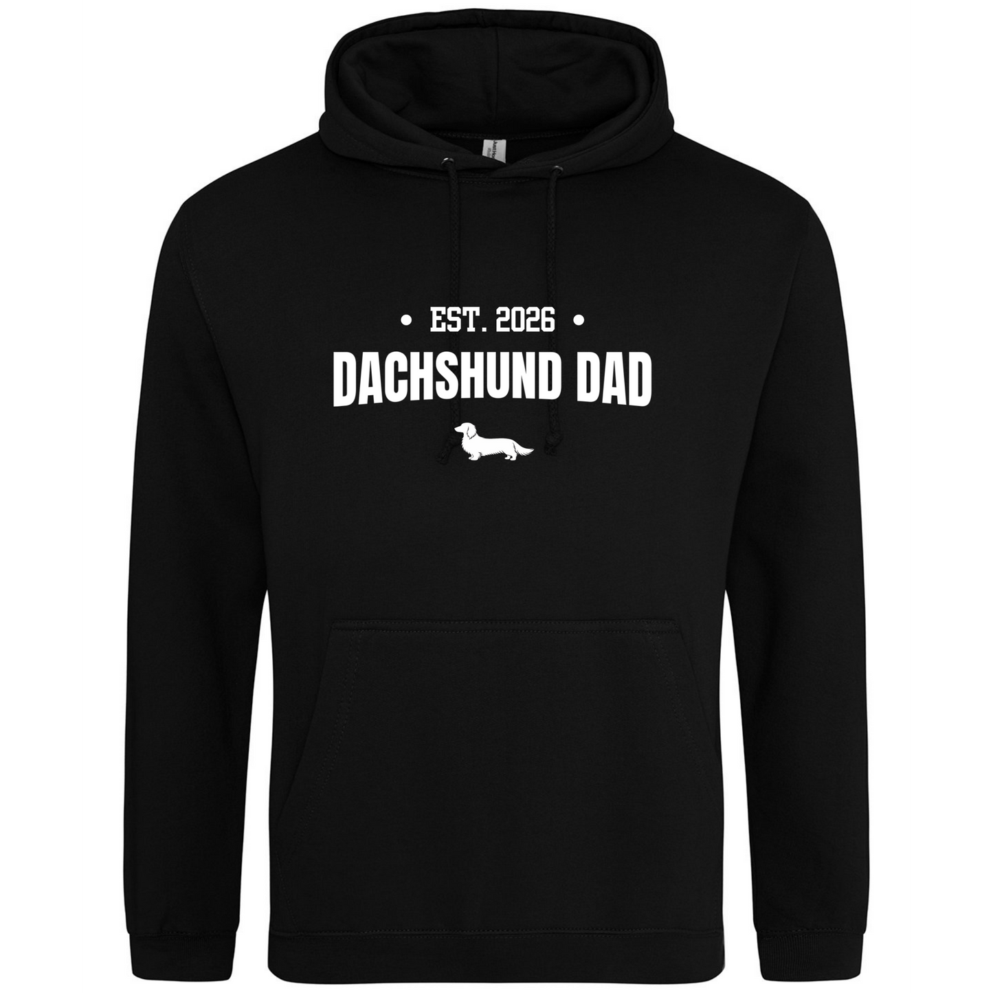 Dachshund Dad Personalised Year Hoodie - Long Hair - 5 Colours - Unisex
