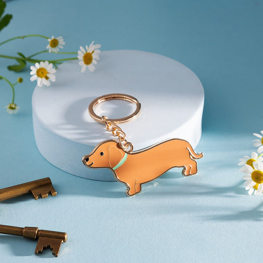 Sausage Dog Enamel Keyring | Dachshund Keyring