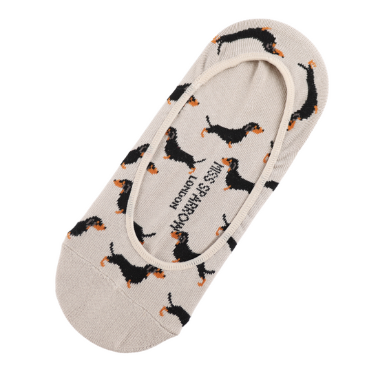Little Sausage Dogs Invisible Footsie Socks Grey