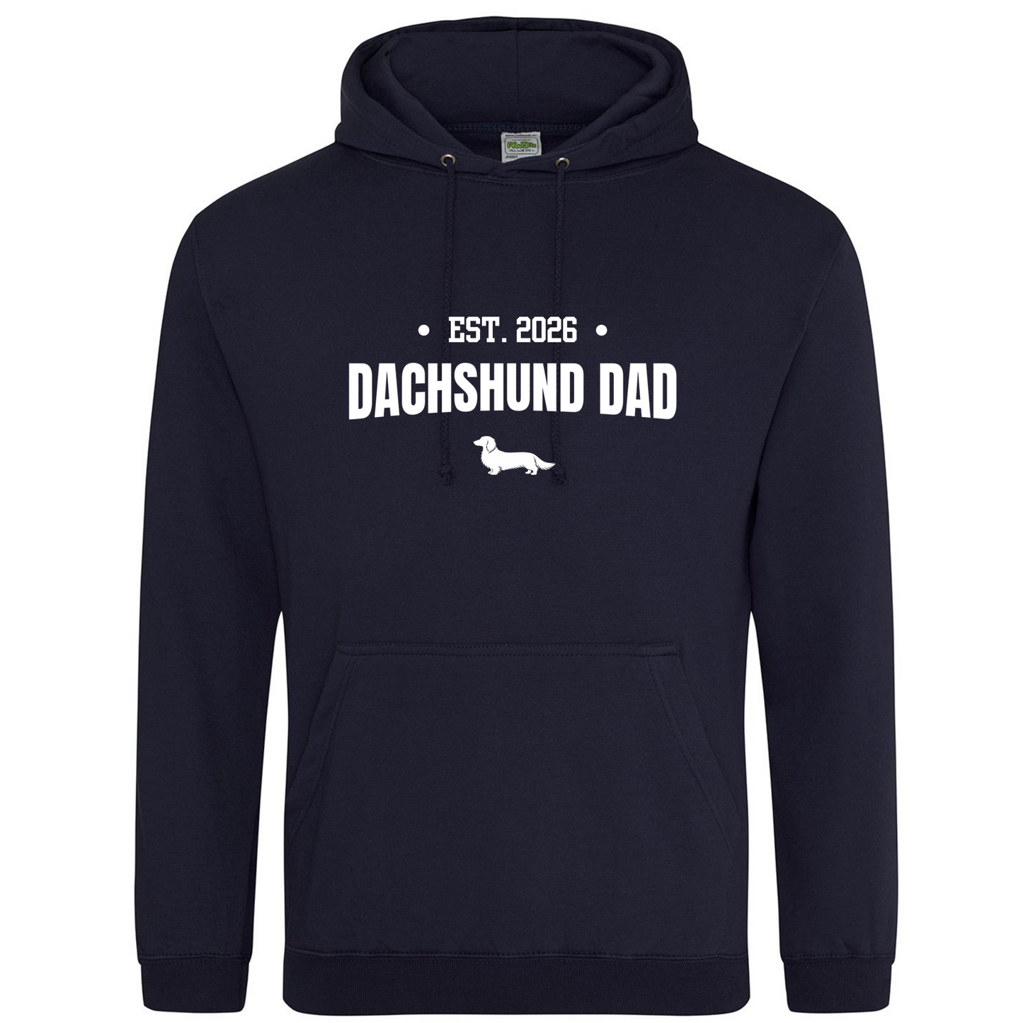Dachshund Dad Personalised Year Hoodie - Long Hair - 5 Colours - Unisex