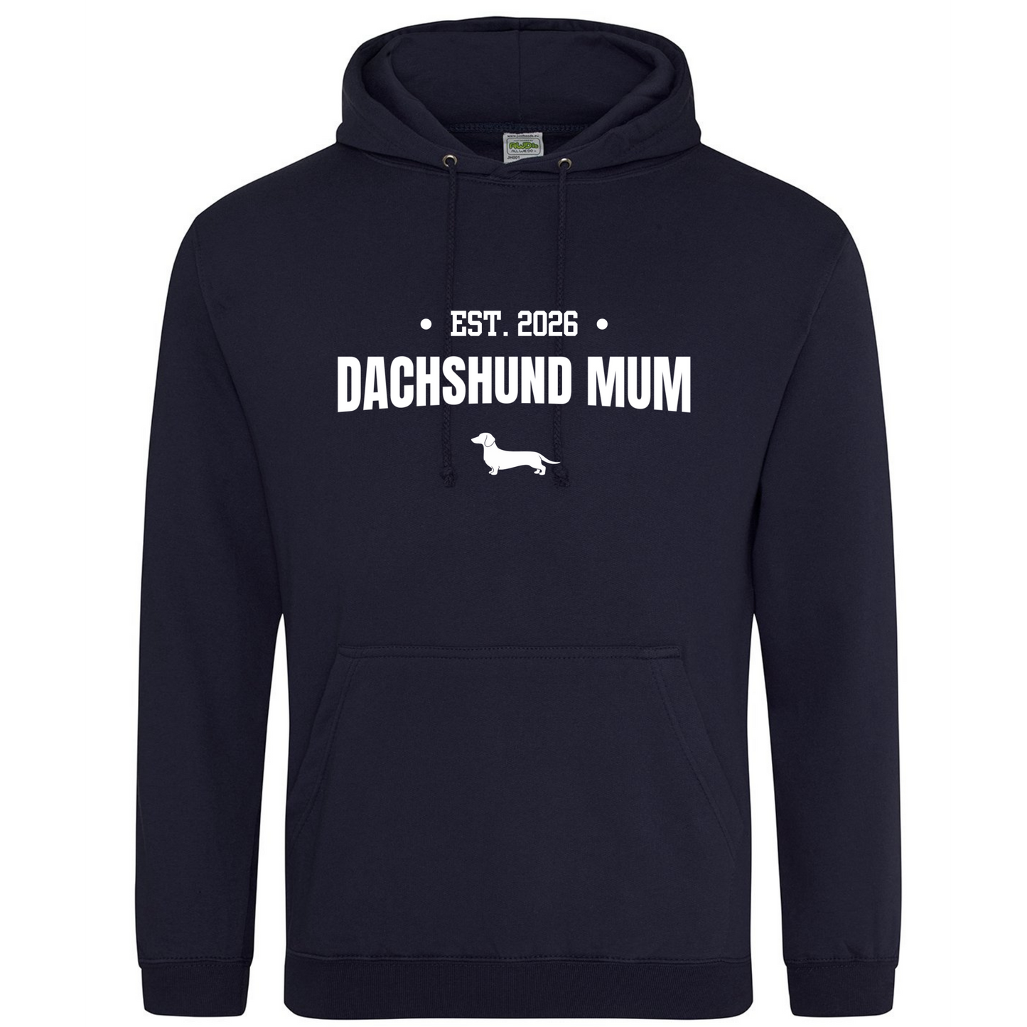 Dachshund Mum Personalised Year Hoodie - Smooth Coat - 5 Colours - Unisex
