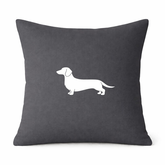 Grey Dachshund Silhouette Cushion Cover – Choice of Coat