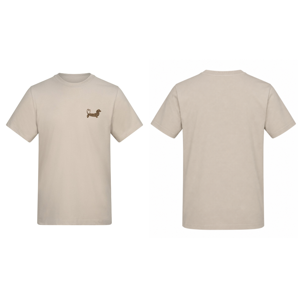 Leopard Print Dachshund T-Shirt – Natural Stone