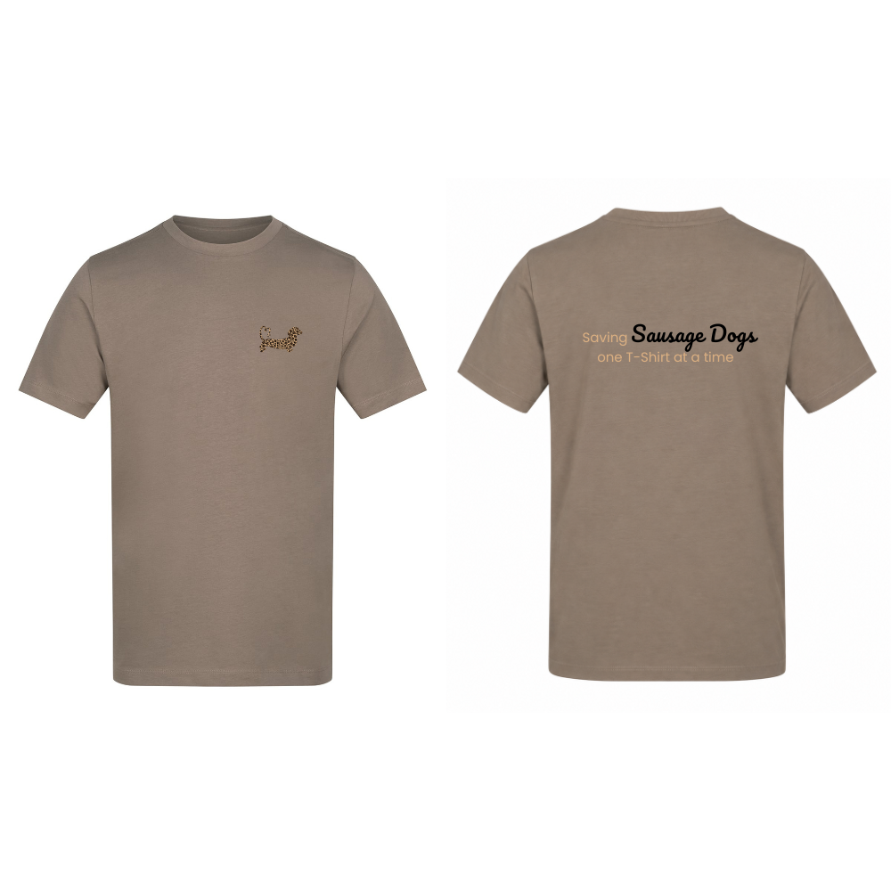 Leopard Print Dachshund T-Shirt – Mocha