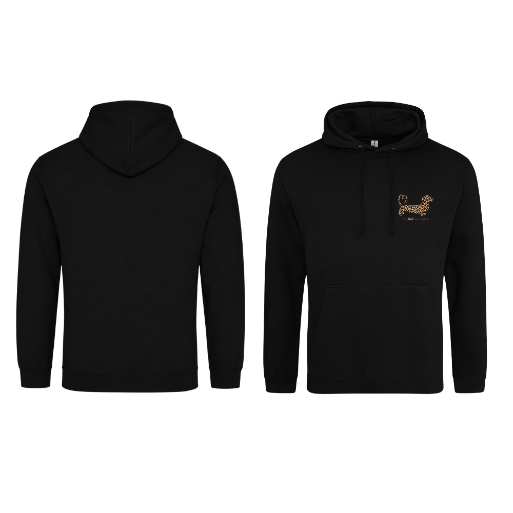 Leopard Print Dachshund Hoodie – Black