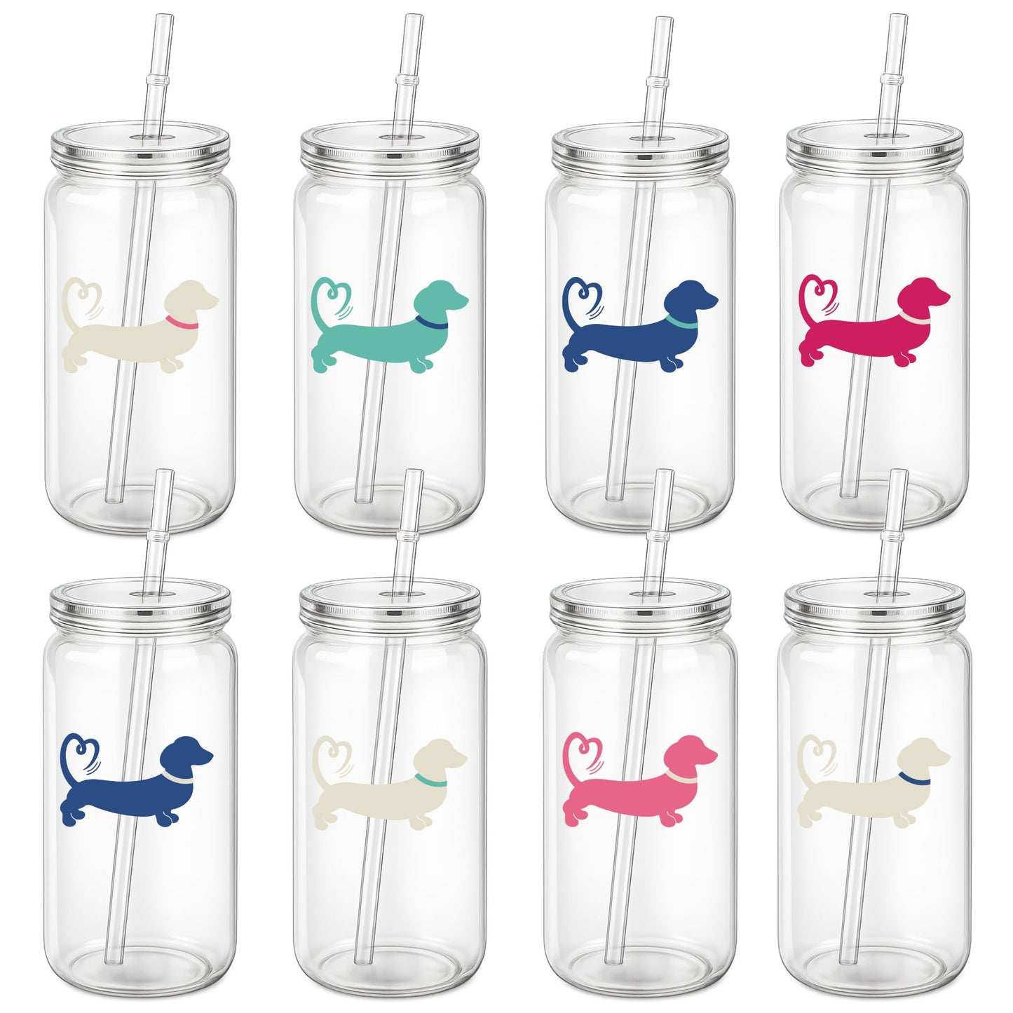 Spring/Summer '26 Edit | 16oz Clear Dachshund Tumbler – Choose Your Colour 🥤☀️🐾