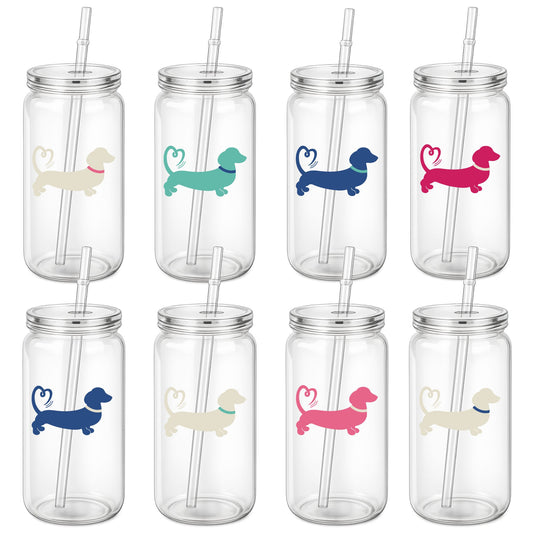 Spring/Summer '26 Edit | 16oz Clear Dachshund Tumbler – Choose Your Colour 🥤☀️🐾