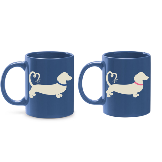 Spring/Summer '26 Edit | 12oz Blue Dachshund Mug – Choose Your Design ☕💙🐾