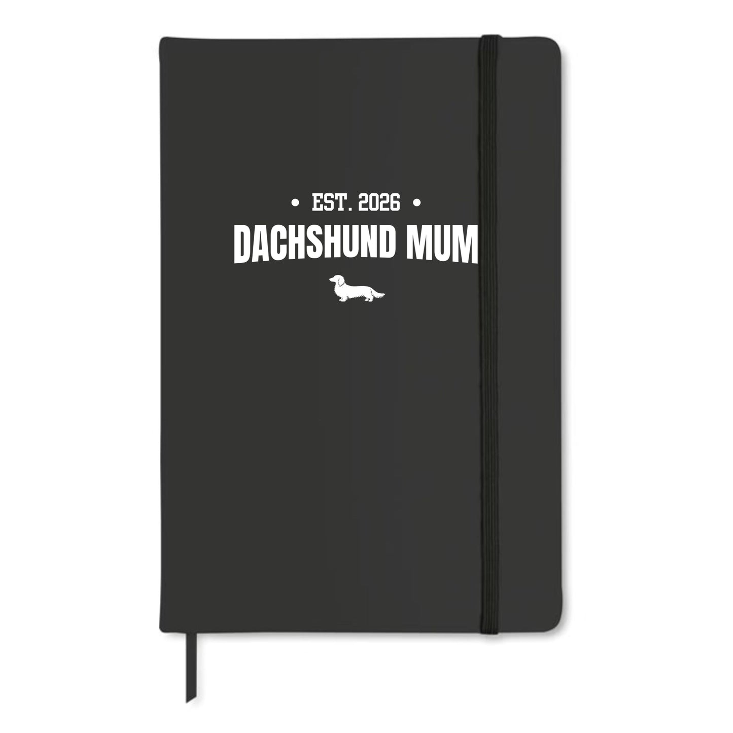 Black Dachshund Mum A5 Notebook – Choice of Coat & Personalised Year