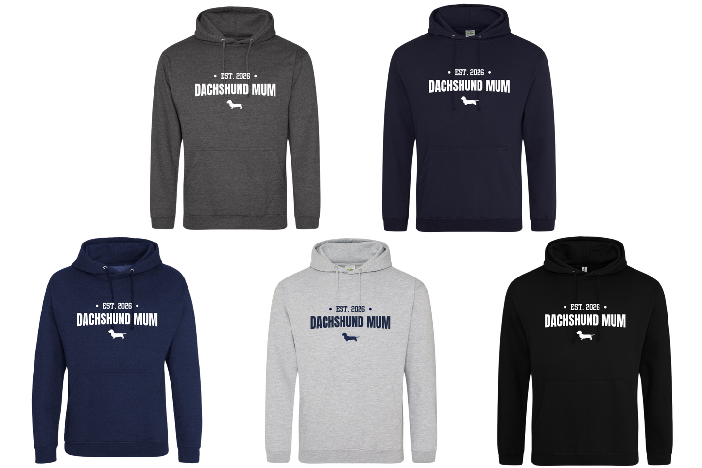 Dachshund Mum Personalised Year Hoodie - Wire Hair - 5 Colours - Unisex