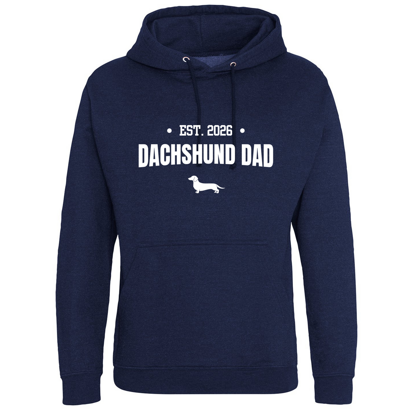 Dachshund Dad Personalised Year Hoodie - Smooth Coat - 5 Colours - Unisex