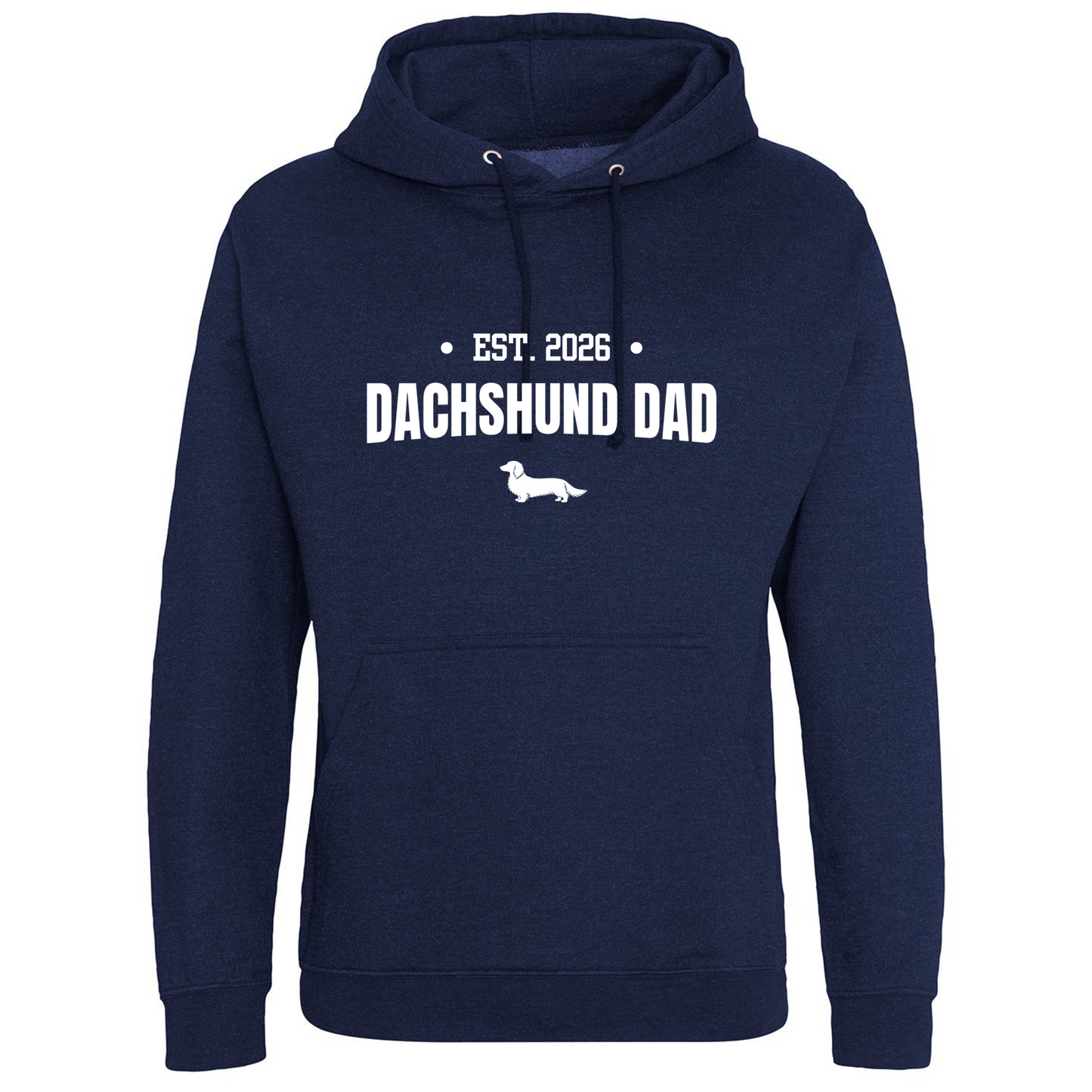 Dachshund Dad Personalised Year Hoodie - Long Hair - 5 Colours - Unisex
