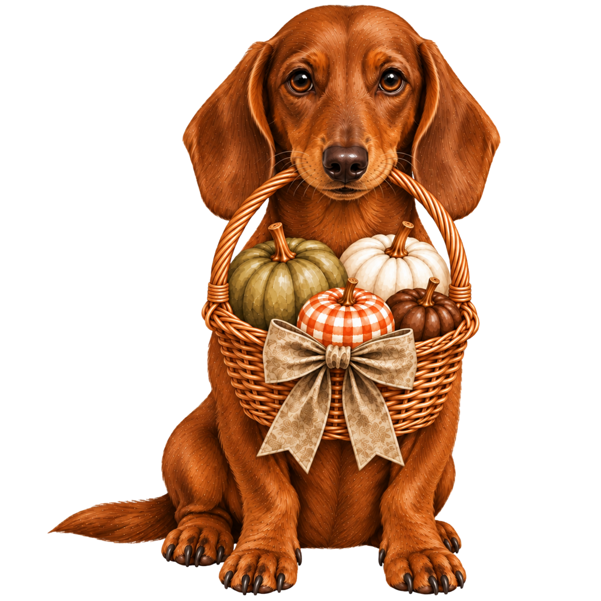 🎃 Smooth Haired Dachshund Halloween Pumpkin Basket Pocket Tote – 9 Designs | 3 Sizes 🐾