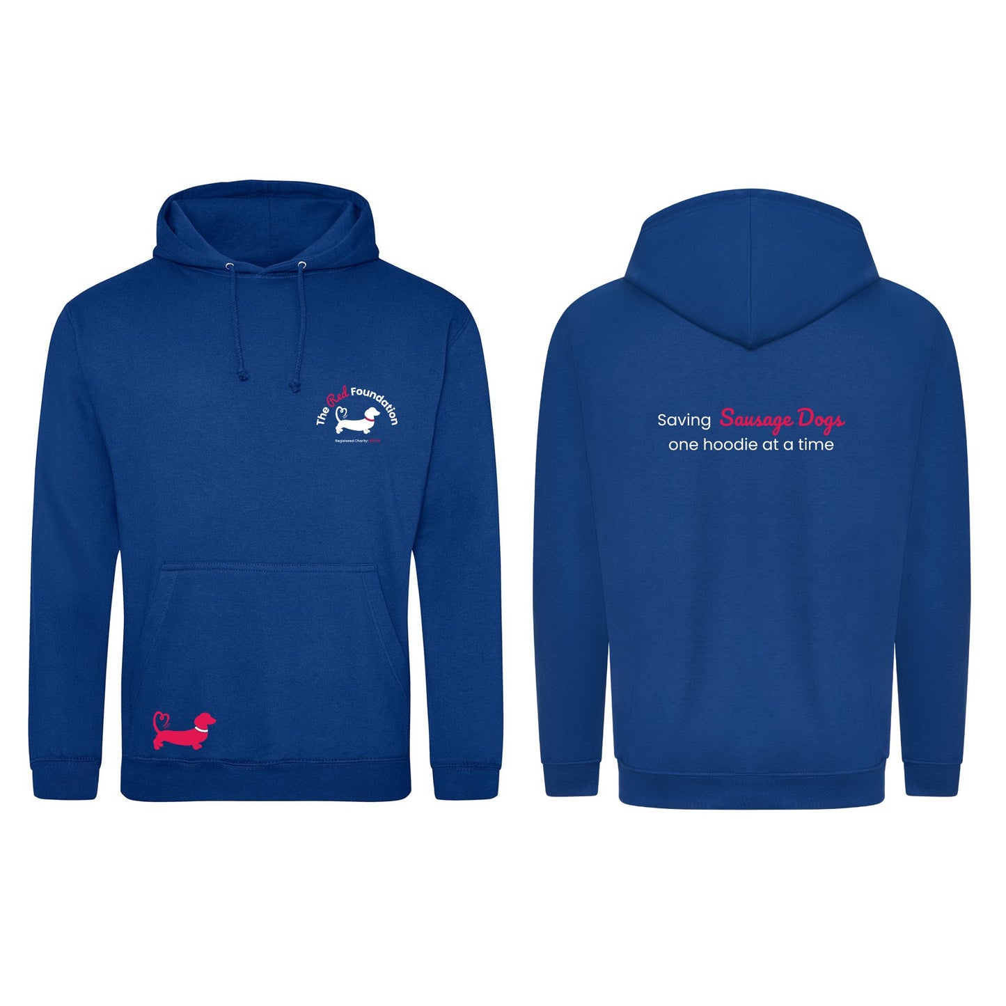 The Red Foundation Logo Hoodie Bright Royal Blue - Choose your design