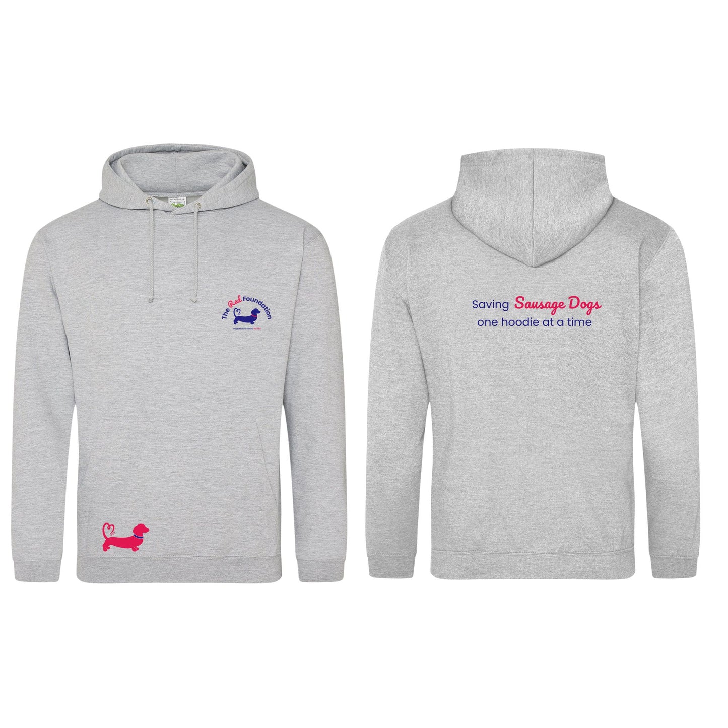 The Red Foundation Logo Hoodie Heather Grey - Choose your design