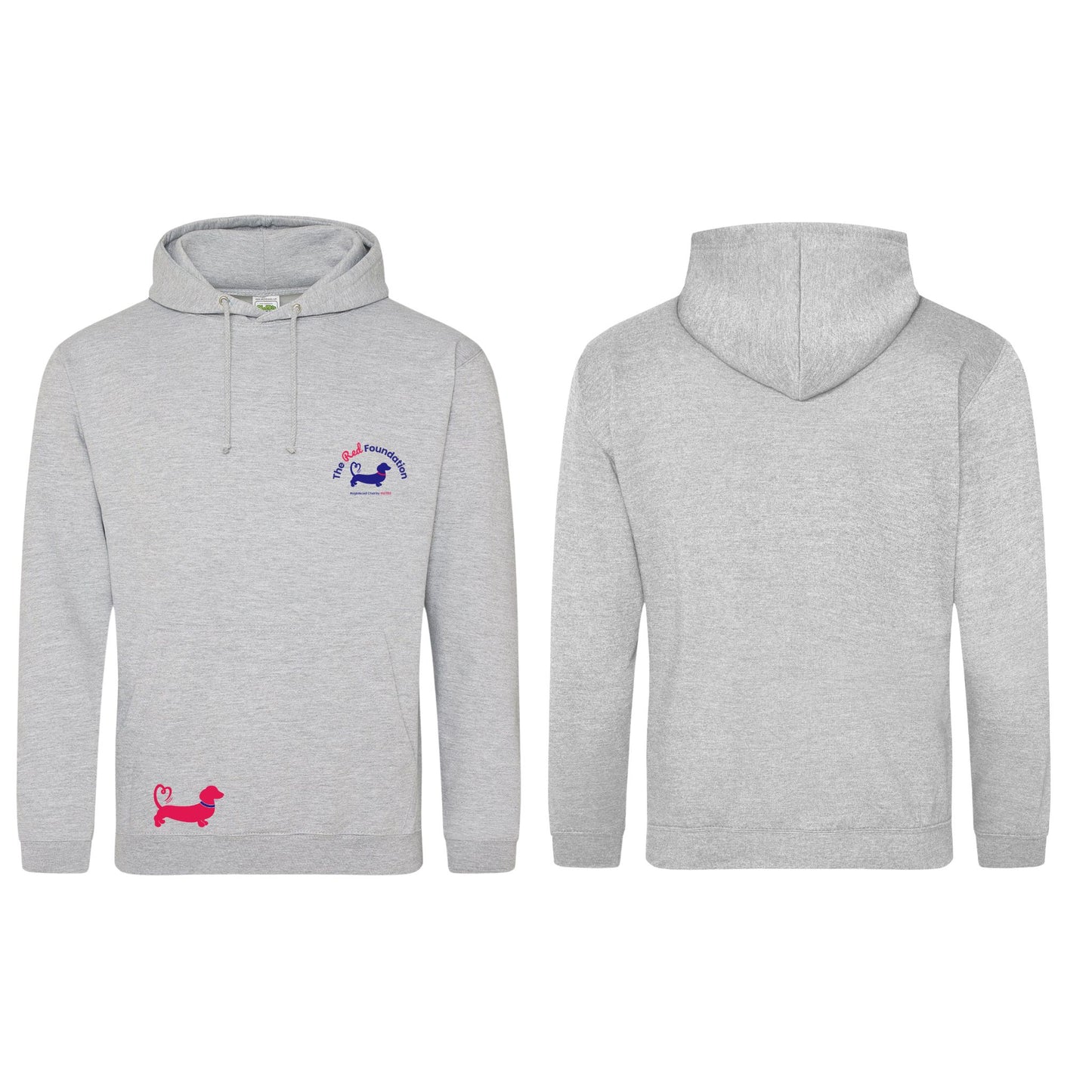 The Red Foundation Logo Hoodie Heather Grey - Choose your design