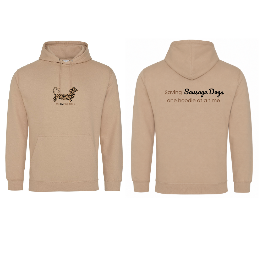 Leopard Print Dachshund Hoodie – Nude