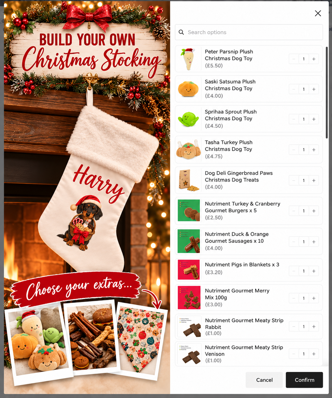 Build Your Own Personalised Sausage Dog Christmas Stocking 2026