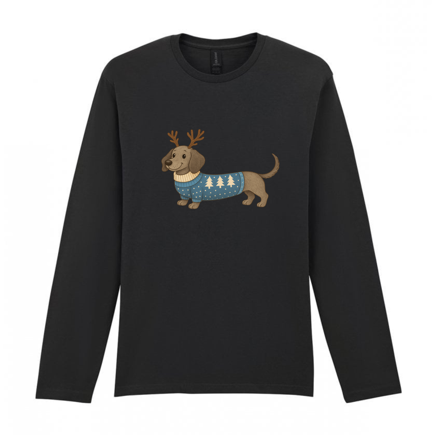 Christmas Dachshunds Black Long Sleeved T Shirt - 21 Designs to Choose From (Dispatch after 26th Nov)