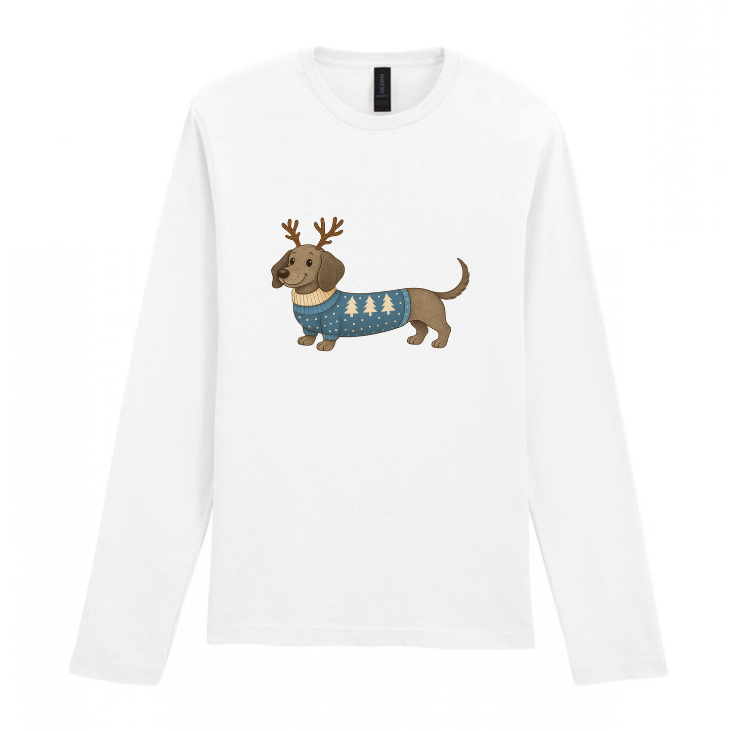 Christmas Dachshunds White Long Sleeved T Shirt - 21 Designs to Choose From (Dispatch after 26th Nov)