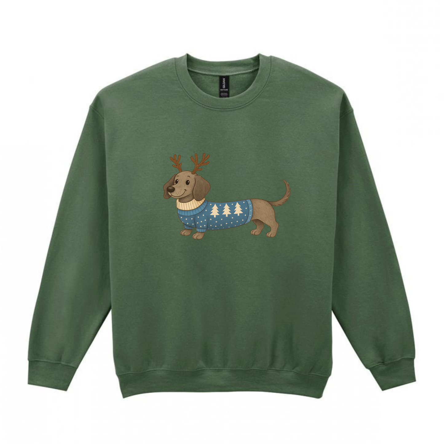 Christmas Blue Smooth Hair Dachshunds Sweaters - Available in 8 Colours (Dispatch after 26th Nov)