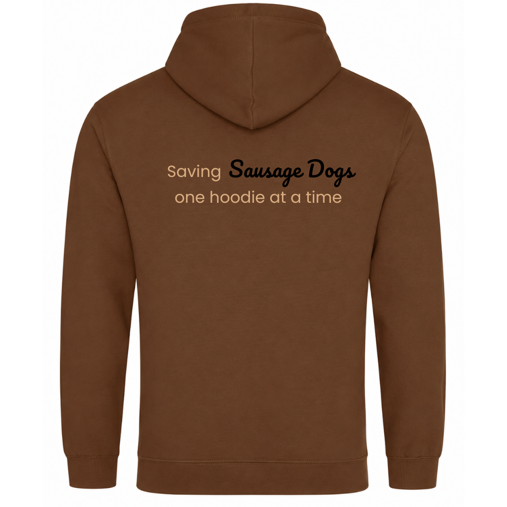 Leopard Print Dachshund Hoodie – Chocolate Brown