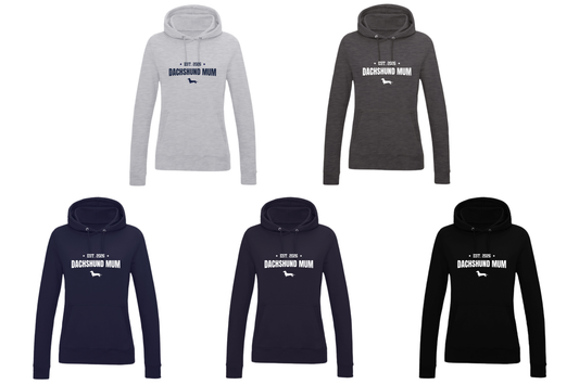 Dachshund Mum Personalised Year Hoodie - Smooth Coat - 5 Colours - Women's Fit