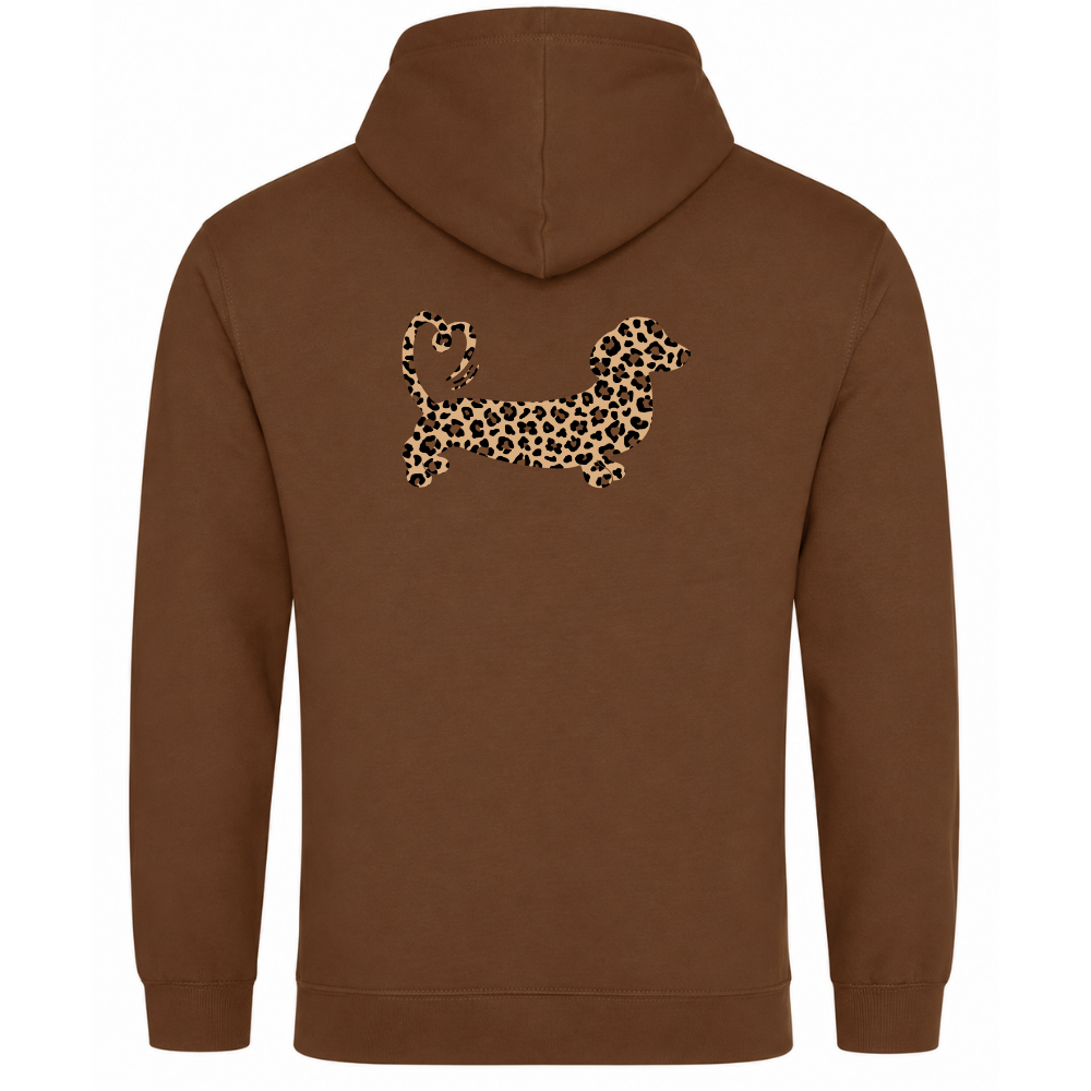 Leopard Print Dachshund Hoodie – Caramel Toffee