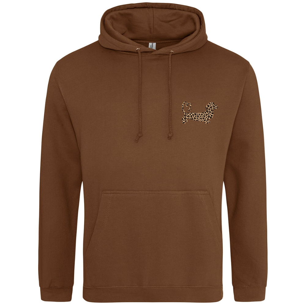 Leopard Print Dachshund Hoodie – Caramel Toffee