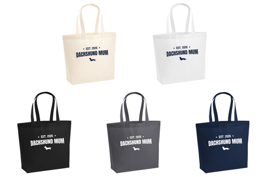 Dachshund Mum Personalised Maxi Tote Bag - 3 Coats & 5 Colours to Choose From