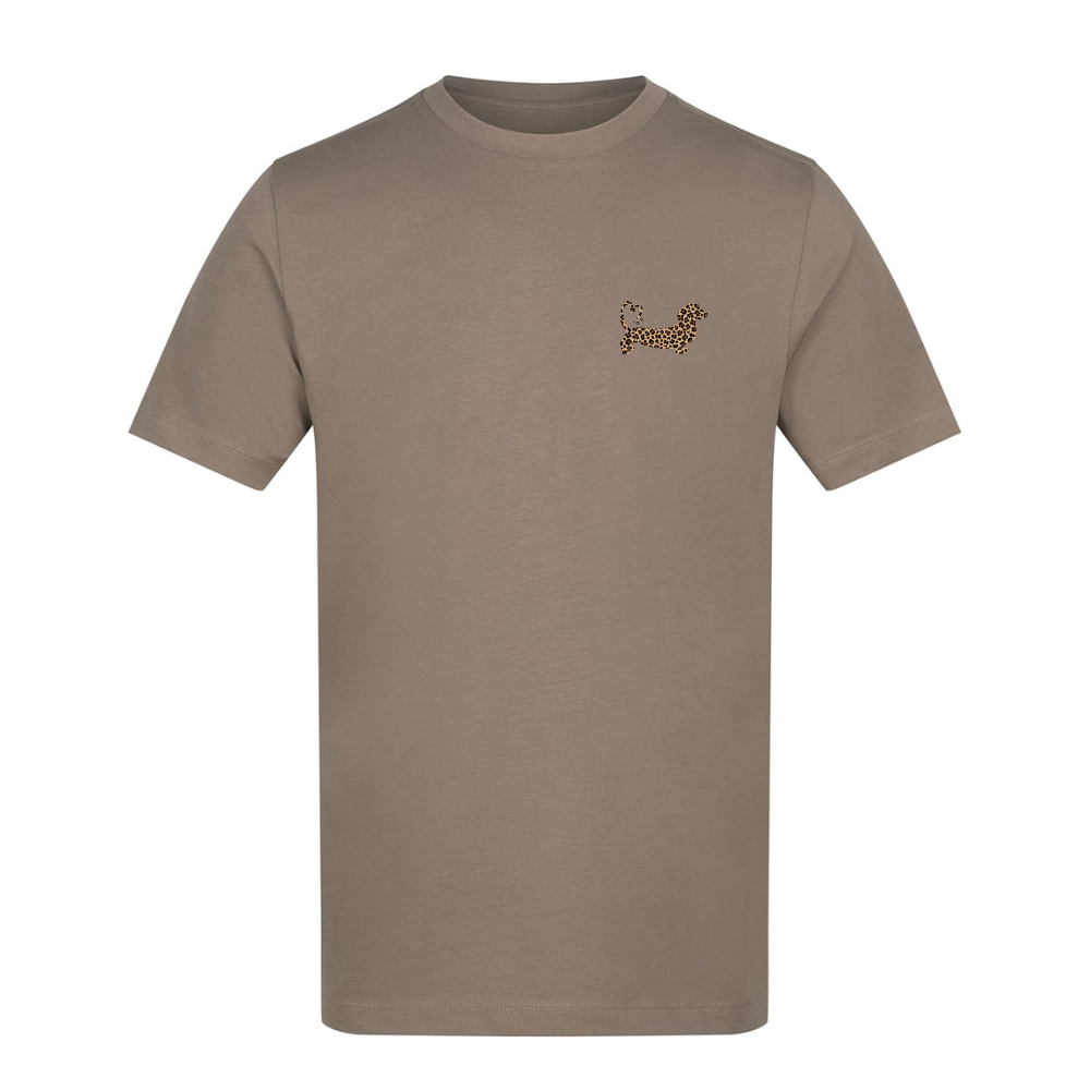 Leopard Print Dachshund T-Shirt – Mocha