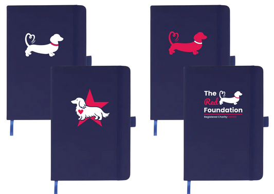The Red Foundation Navy A5 Hardback Notebook - Choice of Logos