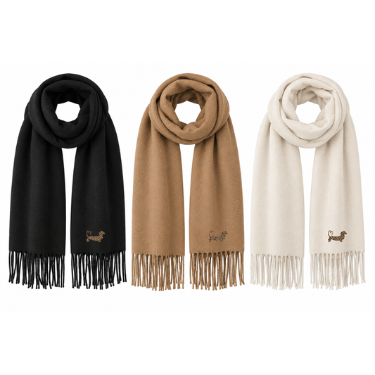 TRF Leopard Print Dachshund Classic Woven Scarf