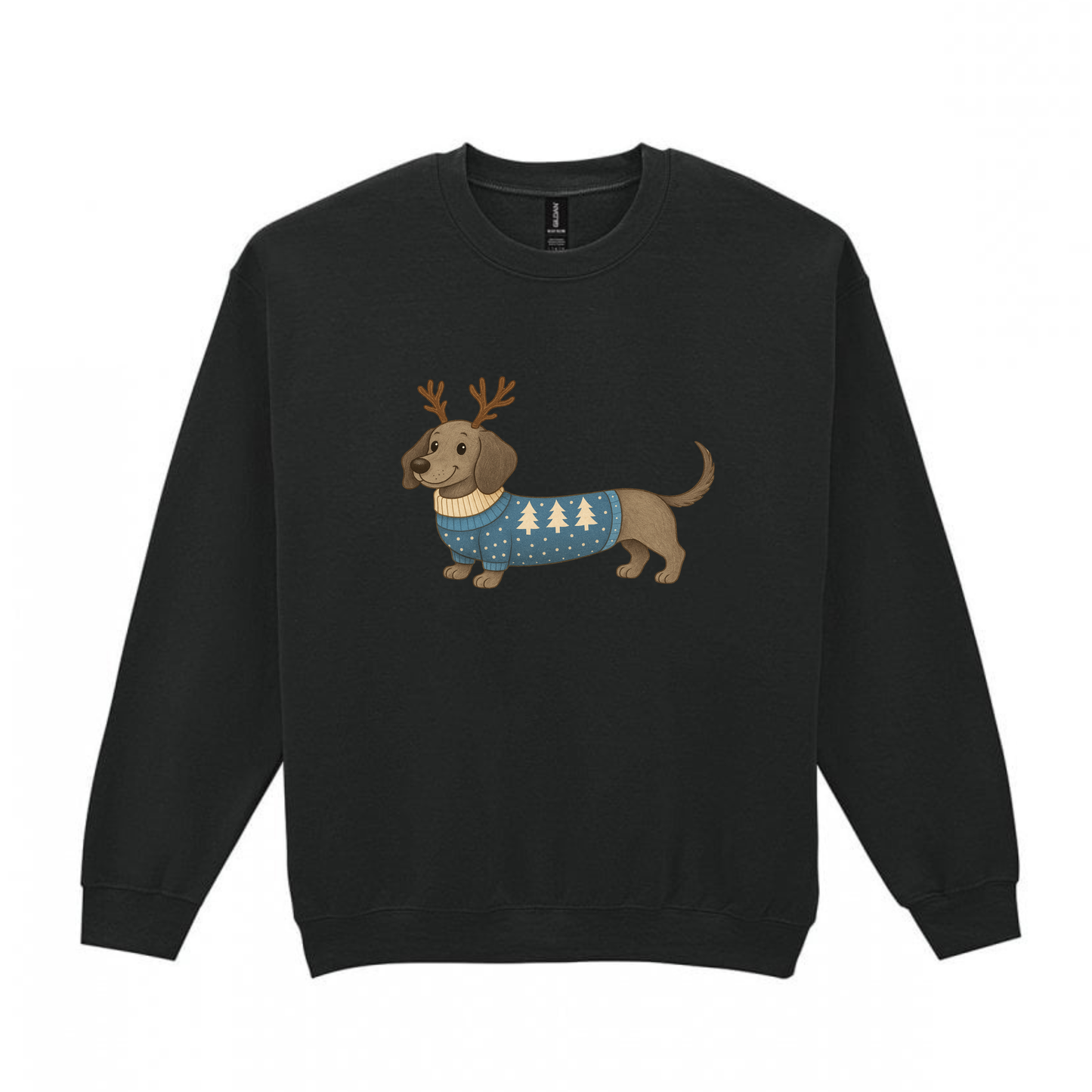 Christmas Blue Smooth Hair Dachshunds Sweaters - Available in 8 Colours (Dispatch after 26th Nov)