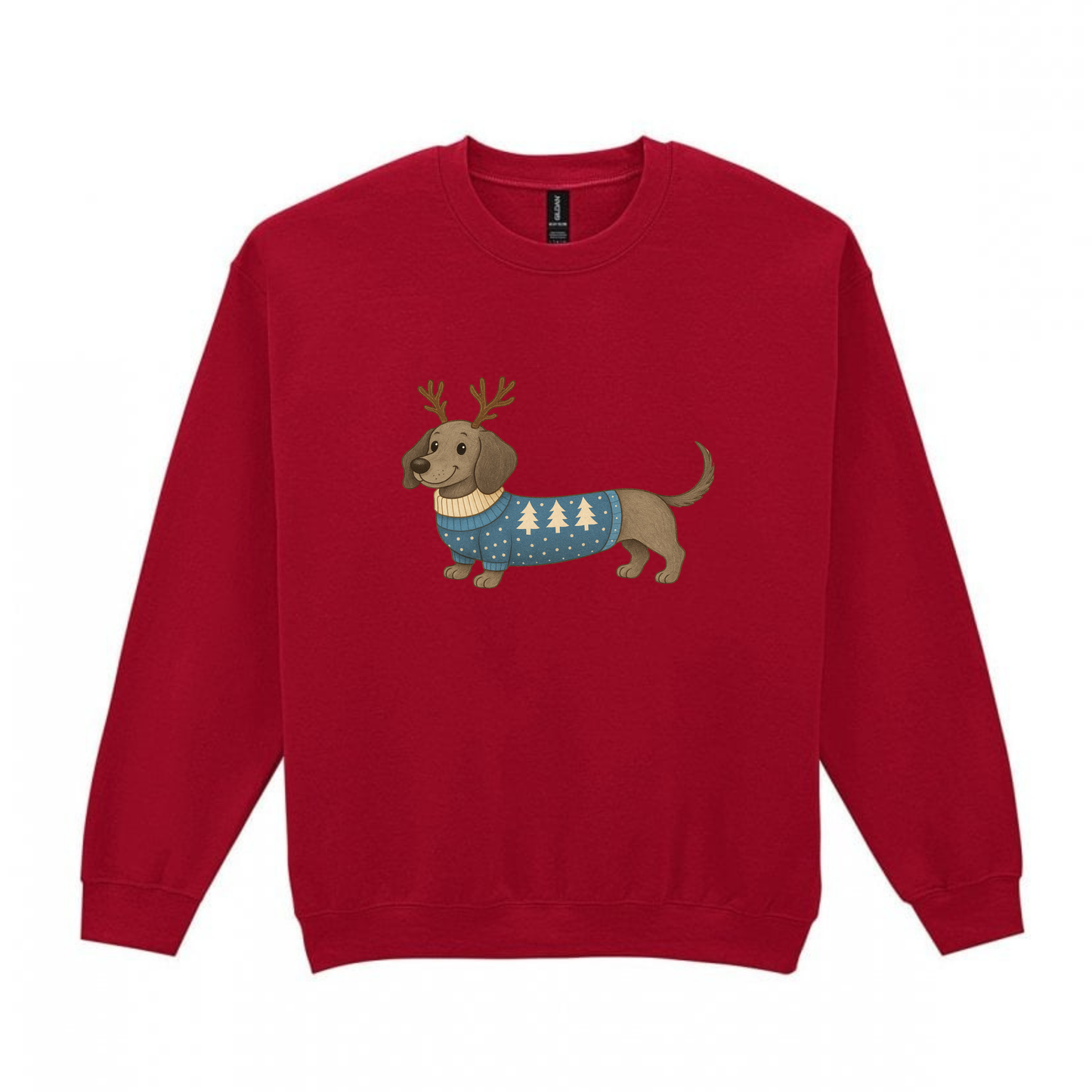 Christmas Blue Smooth Hair Dachshunds Sweaters - Available in 8 Colours (Dispatch after 26th Nov)