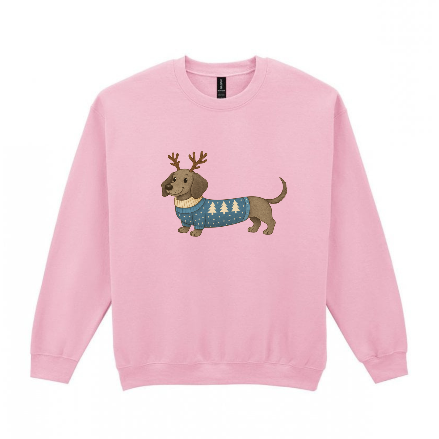 Christmas Blue Smooth Hair Dachshunds Sweaters - Available in 8 Colours (Dispatch after 26th Nov)