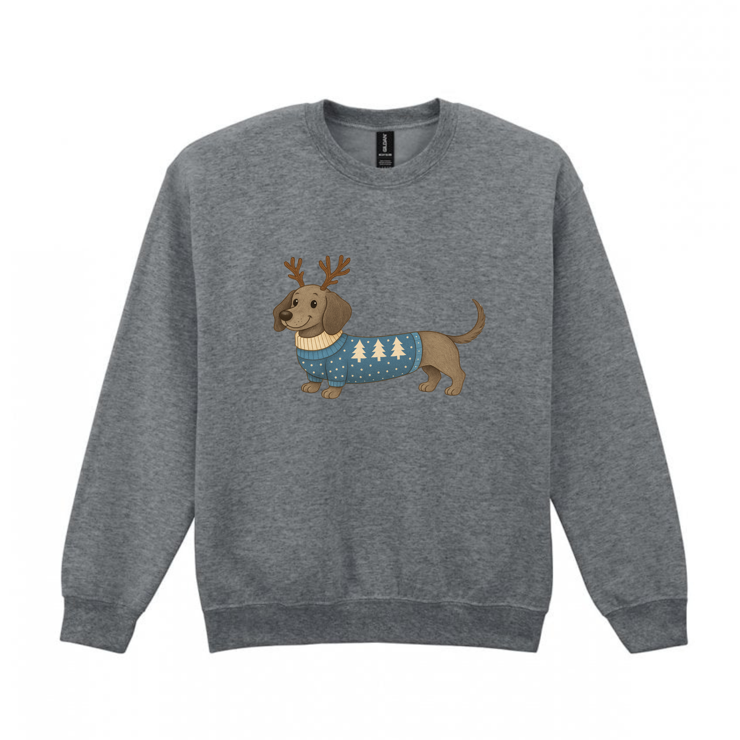 Christmas Blue Smooth Hair Dachshunds Sweaters - Available in 8 Colours (Dispatch after 26th Nov)