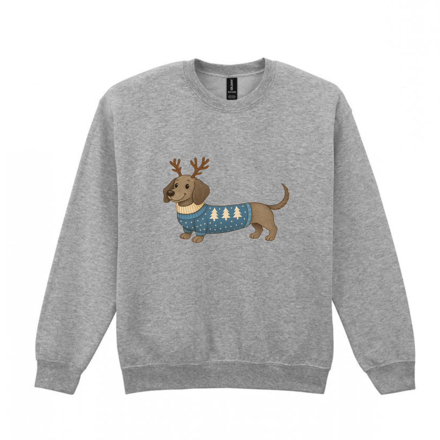 Christmas Blue Smooth Hair Dachshunds Sweaters - Available in 8 Colours (Dispatch after 26th Nov)