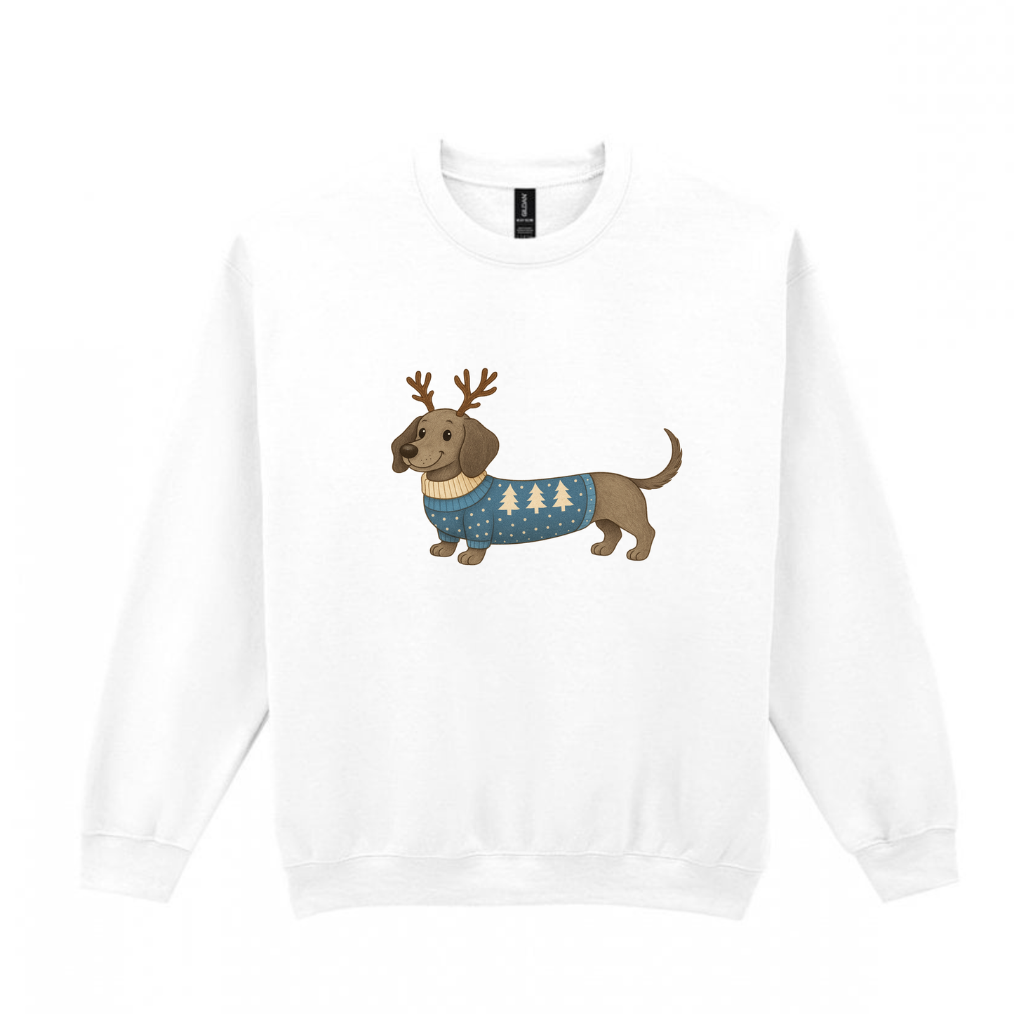 Christmas Blue Smooth Hair Dachshunds Sweaters - Available in 8 Colours (Dispatch after 26th Nov)