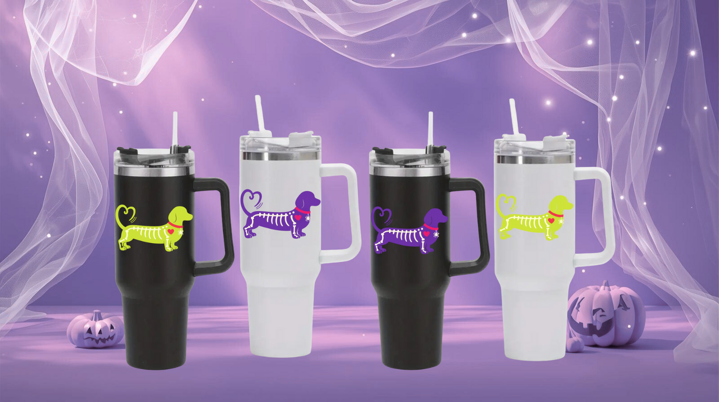 Halloween Limited Edition 40oz Stainless Steel Insulated Cup with Handle & Straw - Choice of Colours