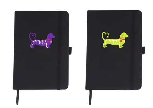 Limited Edition The Red Foundation Halloween Skeleton Dog Hardback Notebook - Choice of Colours
