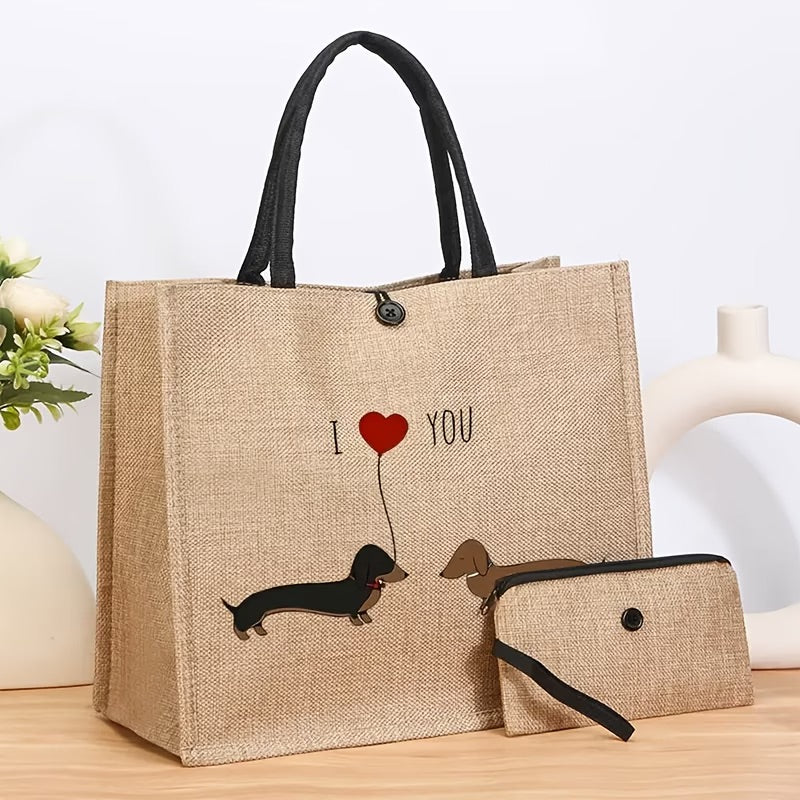 I Love You Dachshunds Tote Bag & Matching Coin Purse