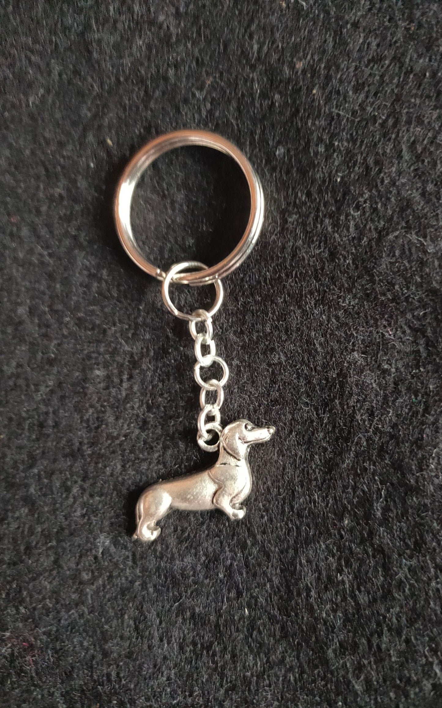 Silver Plated Dachshund Keyring image 1