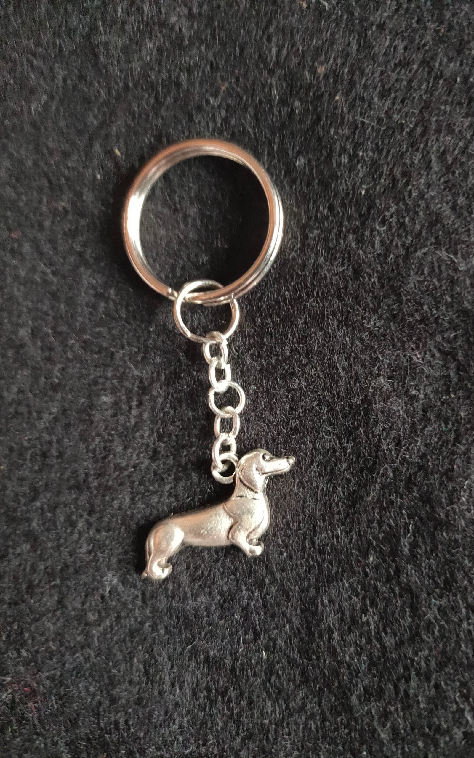 Silver Plated Dachshund Keyring image 1