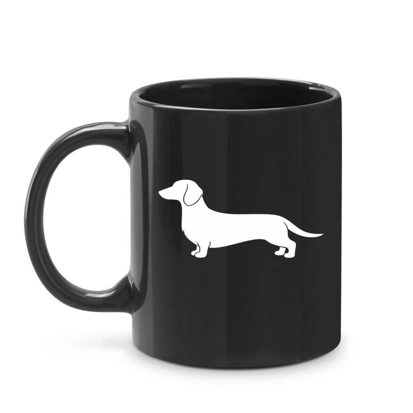 Black Dachshund Silhouette Mug – Choice of 3 Coats