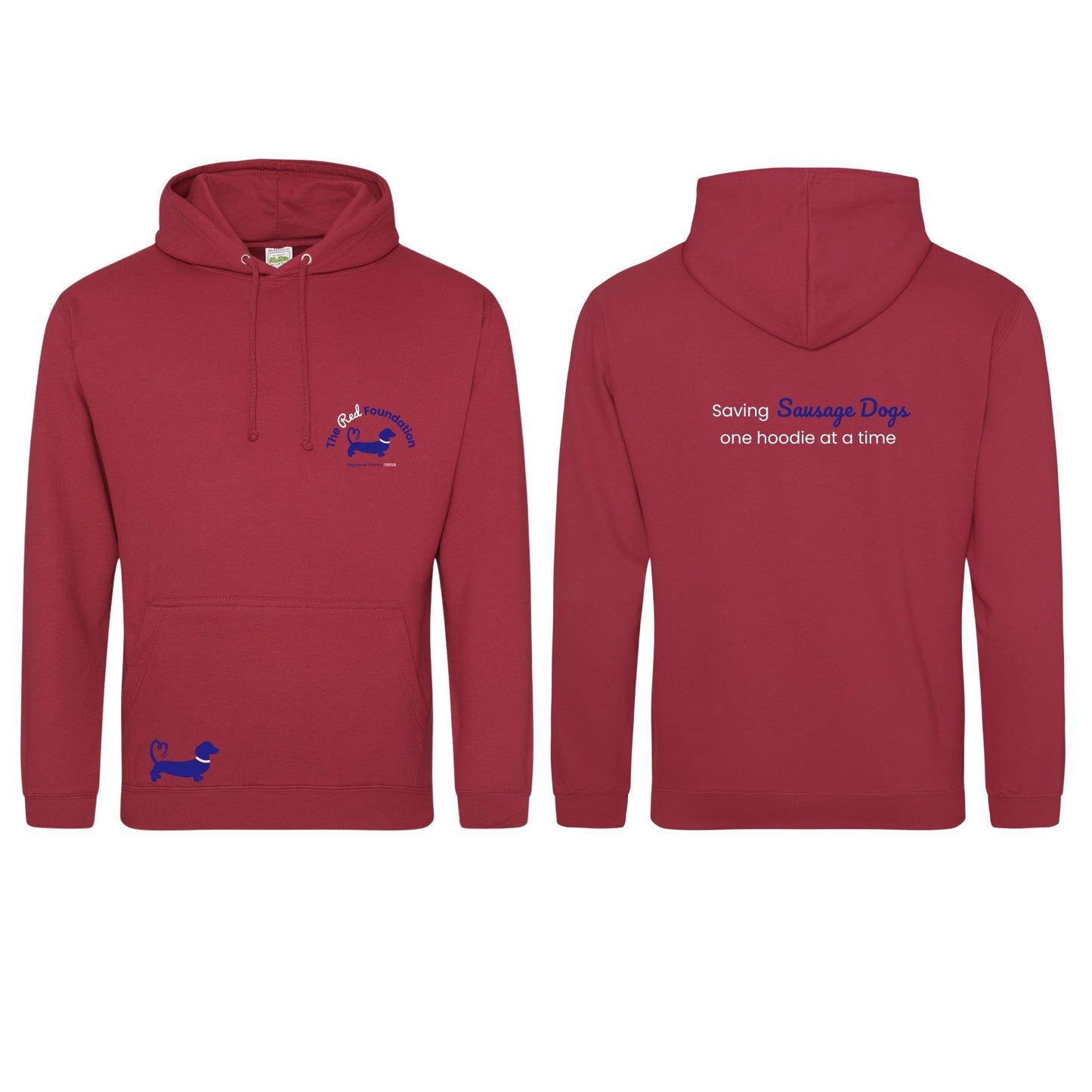 The Red Foundation Logo Hoodie Brick Red - Choose your design